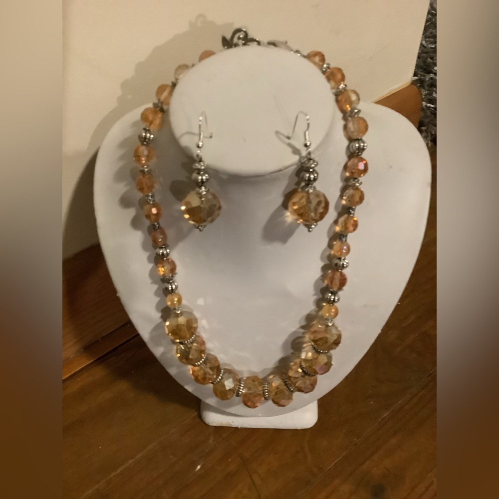 Handmade necklace and earring set